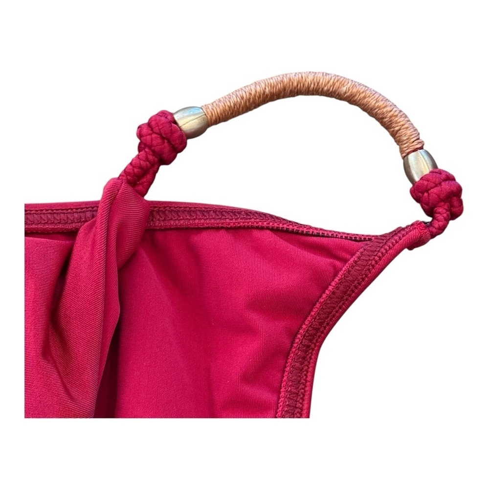 Vix Red Bikini Bottom with Rope-Style Side Rings - Picture 3 of 6